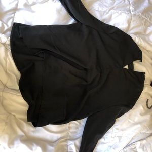 Tobi medium high neck keyhole long bell sleeve top